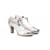 Women's Sandals Gray Leather Buckle Platform 302549,95 €