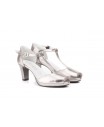 Women's Sandals Gray Leather Buckle Platform 302549,95 €