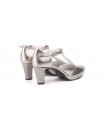 Women's Sandals Gray Leather Buckle Platform 302549,95 €