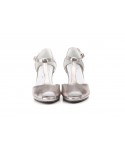 Women's Sandals Gray Leather Buckle Platform 302549,95 €