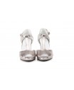 Women's Sandals Gray Leather Buckle Platform 302549,95 €
