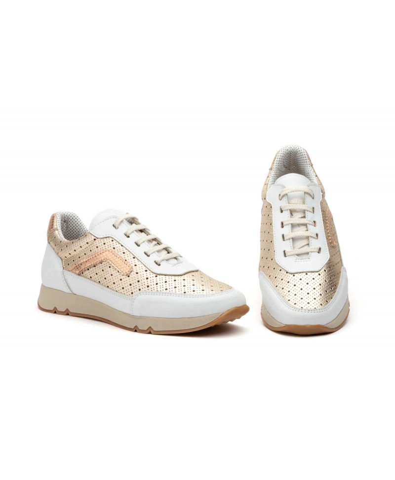 Deportivos Mujer Piel Platino Blanco Cordones 3163 54,95 €