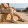 Deportivos Mujer Piel Platino Blanco Cordones 3163 54,95 €