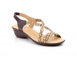 Sandalias Mujer Trenzado Piel Metalizado Elástico Cuña 323 44,95 €