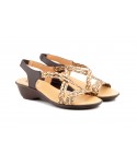 Sandalias Mujer Trenzado Piel Metalizado Elástico Cuña 323 44,95 €