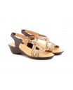 Sandalias Mujer Trenzado Piel Metalizado Elástico Cuña 323 44,95 €