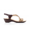 Sandalias Mujer Trenzado Piel Metalizado Elástico Cuña 323 44,95 €