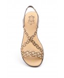 Sandalias Mujer Trenzado Piel Metalizado Elástico Cuña 323 44,95 €