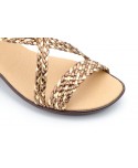 Sandalias Mujer Trenzado Piel Metalizado Elástico Cuña 323 44,95 €