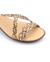 Sandalias Mujer Trenzado Piel Metalizado Elástico Cuña 323 44,95 €