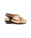 Sandalias Mujer Trenzado Piel Metalizado Elástico Cuña 323 44,95 €