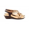 Sandalias Mujer Trenzado Piel Metalizado Elástico Cuña 323 44,95 €