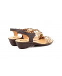 Sandalias Mujer Trenzado Piel Metalizado Elástico Cuña 323 44,95 €