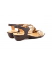 Sandalias Mujer Trenzado Piel Metalizado Elástico Cuña 323 44,95 €
