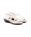 Women's Braided Leather Sandals Metallic Elastic Wedge 32344,95 €