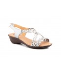 Women's Braided Leather Sandals Metallic Elastic Wedge 32344,95 €