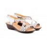 Women's Braided Leather Sandals Metallic Elastic Wedge 32344,95 €