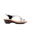 Women's Braided Leather Sandals Metallic Elastic Wedge 32344,95 €