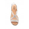 Women's Braided Leather Sandals Metallic Elastic Wedge 32344,95 €