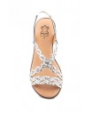 Women's Braided Leather Sandals Metallic Elastic Wedge 32344,95 €