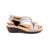 Women's Braided Leather Sandals Metallic Elastic Wedge 32344,95 €