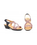Women's Braided Leather Sandals Metallic Elastic Wedge 32344,95 €