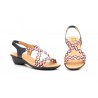 Women's Braided Leather Sandals Metallic Elastic Wedge 32344,95 €