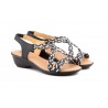 Women's Braided Leather Sandals Metallic Elastic Wedge 32344,95 €