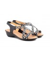 Women's Braided Leather Sandals Metallic Elastic Wedge 32344,95 €