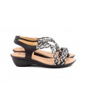 Women's Braided Leather Sandals Metallic Elastic Wedge 32344,95 €