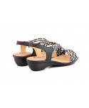 Women's Braided Leather Sandals Metallic Elastic Wedge 32344,95 €