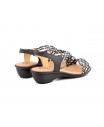 Women's Braided Leather Sandals Metallic Elastic Wedge 32344,95 €