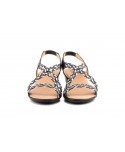 Women's Braided Leather Sandals Metallic Elastic Wedge 32344,95 €