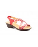 Women's Braided Leather Sandals Metallic Elastic Wedge 32344,95 €