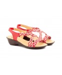 Women's Braided Leather Sandals Metallic Elastic Wedge 32344,95 €