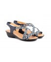 Women's Braided Leather Sandals Metallic Elastic Wedge 32344,95 €
