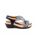 Women's Braided Leather Sandals Metallic Elastic Wedge 32344,95 €
