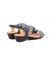 Women's Braided Leather Sandals Metallic Elastic Wedge 32344,95 €
