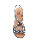 Women's Braided Leather Sandals Metallic Elastic Wedge 32344,95 €