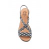 Women's Braided Leather Sandals Metallic Elastic Wedge 32344,95 €