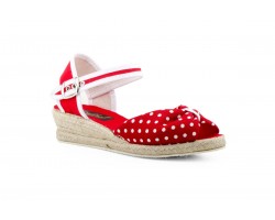 Jute Women Canvas Wedge Heel with Buckle and Polka Dots 38544,95 €
