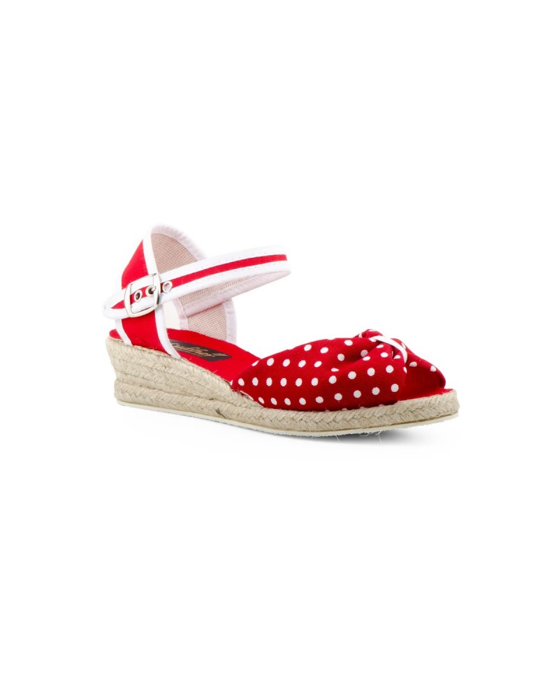 Jute Women Canvas Wedge Heel with Buckle and Polka Dots 38544,95 €