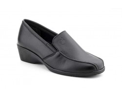 Women's Black Leather Wedge Elastic Moccasin Shoes 60844,95 €