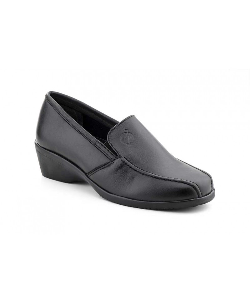 Women's Black Leather Wedge Elastic Moccasin Shoes 60844,95 €