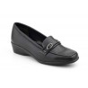 Women's Black Leather Wedge Moccasin Shoes 61444,95 €
