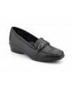 Women's Black Leather Wedge Moccasin Shoes 61444,95 €