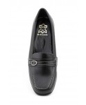 Women's Black Leather Wedge Moccasin Shoes 61444,95 €