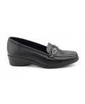 Women's Black Leather Wedge Moccasin Shoes 61444,95 €