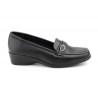 Women's Black Leather Wedge Moccasin Shoes 61444,95 €