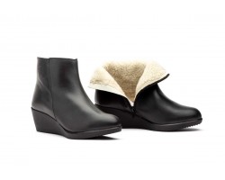 Women's Ankle Boot Black Leather Wedge 774259,95 €